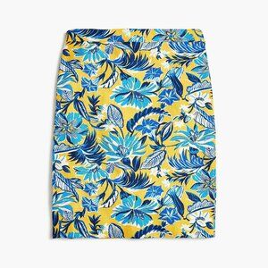 J Crew Printed Basketweave Pencil Skirt - Floral Print - Office Wear - NWOT